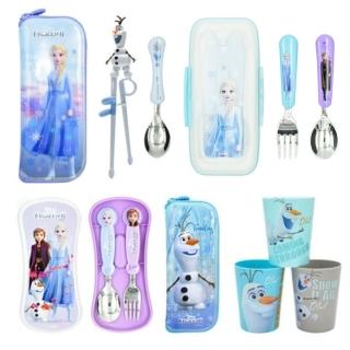 【Disney 迪士尼】冰雪奇緣 兒童餐具3件組(艾莎 安娜 雪寶 304不鏽鋼 環保餐具)