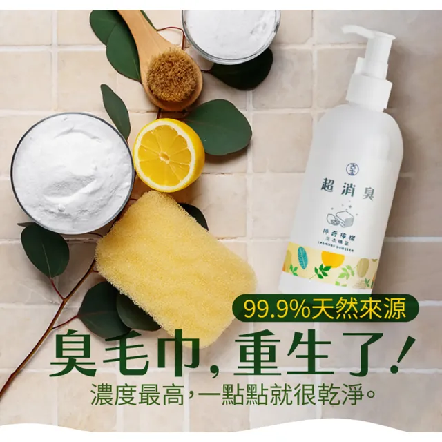 【古寶無患子】2瓶入 神奇檸檬超消臭洗衣精華300g(除衣物異味/泛黃/汗垢/油垢)