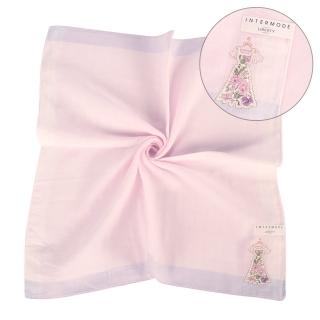 【LIBERTY】Liberty Art Fabrics刺繡印花洋裝紗布純綿帕巾(粉紫色)