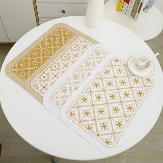 【zozo】鄉村風皮革餐墊40*30cm(防水防油汙/好清洗/隔熱餐墊/餐桌墊)