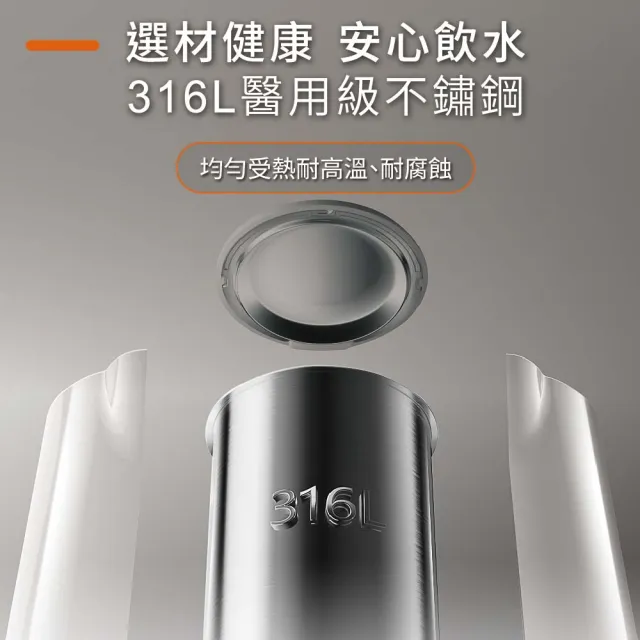 【JOYOUNG 九陽】醫療級316無縫一體內膽溫控輕音快煮壺(W17N-KE4G)