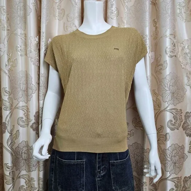 【SuperWands】小包袖緹花針織衫