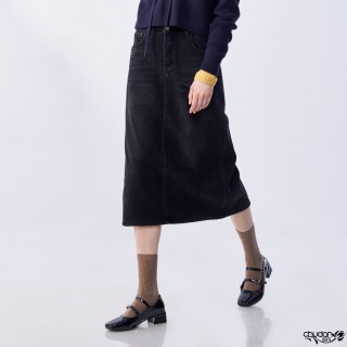 【Chudan 初丹】棉質內刷毛鉚釘牛仔裙