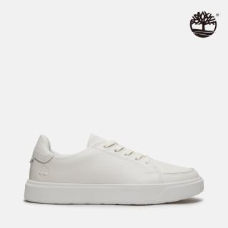 【Timberland 官方旗艦】女款白色低筒皮革休閒鞋(A41JXEM2)