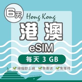 【環亞電訊】eSIM港澳06天總量5GB(24H自動發貨 免等待 免換卡 澳門 香港 港澳 eSIM)
