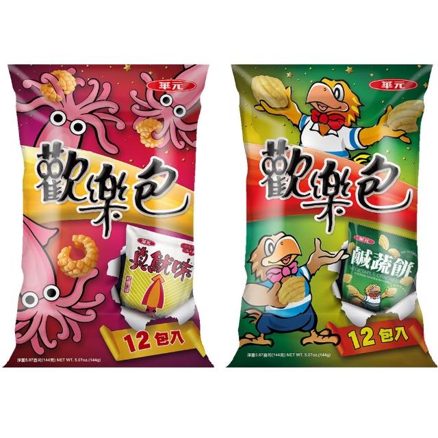 【華元】歡樂包12gX12包/袋(真魷味/鹹蔬餅-任選)