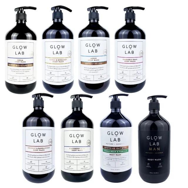 GLOW LAB 植物精油沐浴露 900ml(8種香味任選 新香味上市)