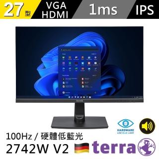 【terra 沃特曼】2742W V2 不閃頻 硬體低藍光螢幕(27型/FHD/100Hz/1ms/IPS)