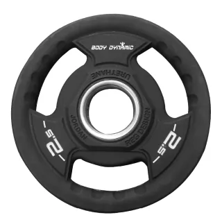 【BODY DYNAMIC 德旺】PU槓片-2.5kg(三孔好抓取 PU材質 一組兩入)