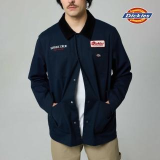 【Dickies】男款深海軍藍燈心絨衣領胸前Logo徽章多口袋休閒工裝外套｜DK0A87TZCG7