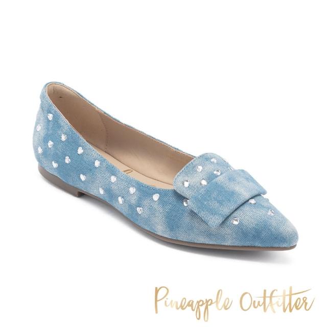【Pineapple Outfitter】閃耀滿鑽尖頭低跟鞋 DAWES(藍色)