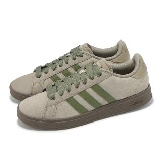【adidas 愛迪達】休閒鞋 Grand Court Base 00s 男鞋 棕 綠 麂皮 復古 愛迪達(JR7078)