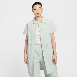 【NIKE 耐吉】短袖上衣 連身裙 女 防潑水 AS W NSW EVRYTHNG WVN SS MINI 綠 HJ1145-034