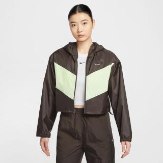 【NIKE 耐吉】外套 女 連帽運動外套 風衣外套 寬鬆版型 AS W NSW NK WR WVN LTWT HDED 咖 HJ1183-220