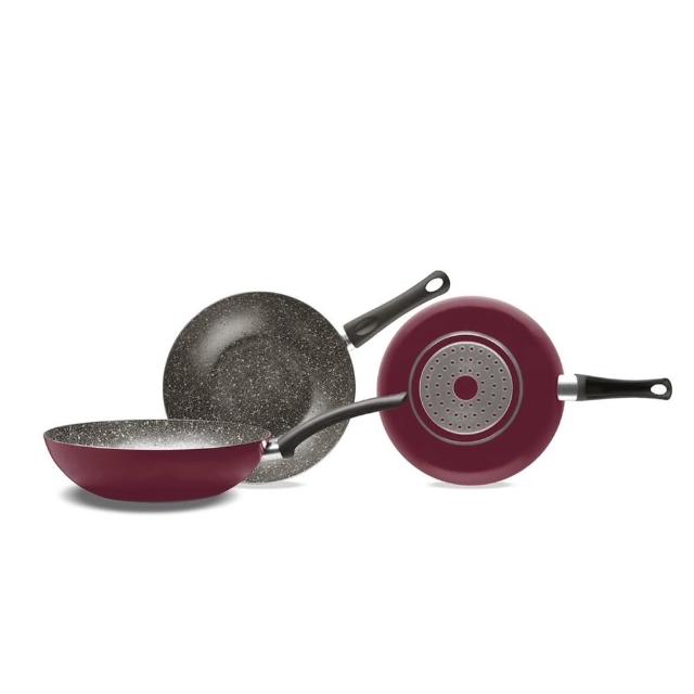 義大利PIARDI BORDO 系列 28CM中式炒鍋 不沾鍋(適用各種爐具 不沾鍋 炒鍋 不沾深鍋 中式炒鍋)