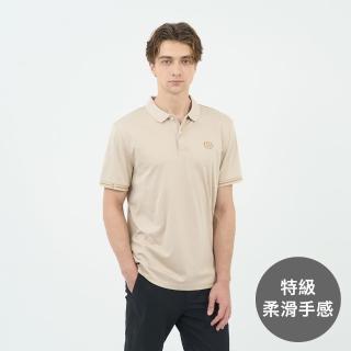 【GIORDANO 佐丹奴】男裝刺繡短袖POLO衫 Liquid Touch系列(04 米陶卡其)