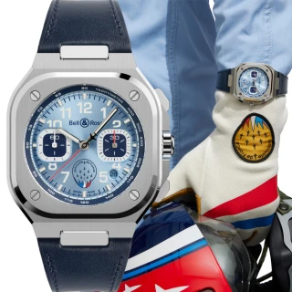 【Bell&Ross】BR-05系列 法國巡邏兵飛行表演隊 計時腕錶-42mm(BR05C-PAF-ST/SCA)