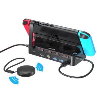 【UNITEK】G1002G 適用於Switch的10合2 USB-C KVM轉接器含四合一讀卡機附遙控裝置(保固兩年)