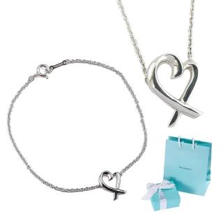 【Tiffany&Co. 蒂芙尼】價差七千元-純銀Loving Heart 項鍊+手鍊(兩件組)