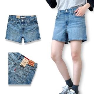 【LEVIS】女生 牛仔短褲 彈性布料 修身 中長版型 女款 休閒短褲