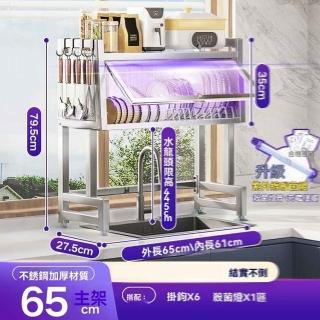 【w博仕家居】304不鏽鋼 長65 消毒僅主架(水槽置物架 不鏽鋼瀝水架 碗碟置物架 碗櫃 收納櫃 預購15天)