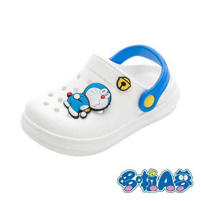 【Doraemon 哆啦A夢】童鞋 哆啦A夢 童園丁鞋/輕量 防水 穿脫方便 台灣製 藍白(DMKG57109)