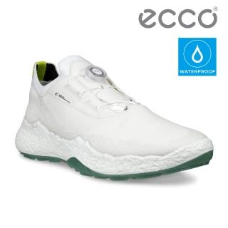 【ecco】M GOLF BIOM H5 健步旋鈕鞋帶襪套式防水高爾夫球鞋 男鞋(白色 13802401007)