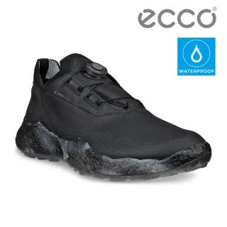 【ecco】M GOLF BIOM H5 健步旋鈕鞋帶襪套式防水高爾夫球鞋 男鞋(黑色 13802401001)