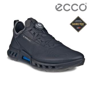 【ecco】M GOLF BIOM C4 健步旋鈕鞋帶經典防水高爾夫球鞋 男鞋(黑色 13042401001)