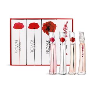 【KENZO】女性淡香精小香禮盒(4mlX4 罌粟花+花花世界+罌粟花摯紅+花之道-國際航空版)