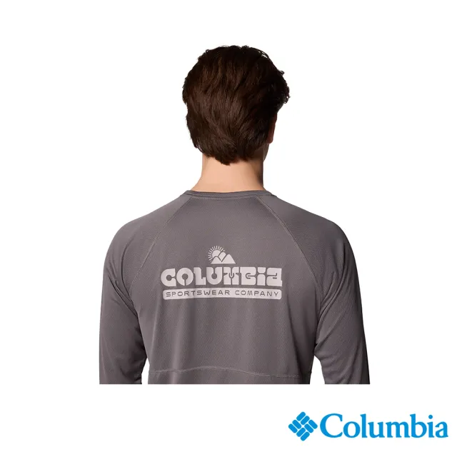 【Columbia 哥倫比亞】男款-防曬UPF50涼感快排長袖上衣-灰色(UAE96530GY/JS)