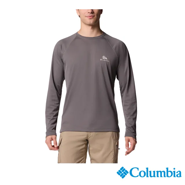 【Columbia 哥倫比亞】男款-防曬UPF50涼感快排長袖上衣-灰色(UAE96530GY/JS)