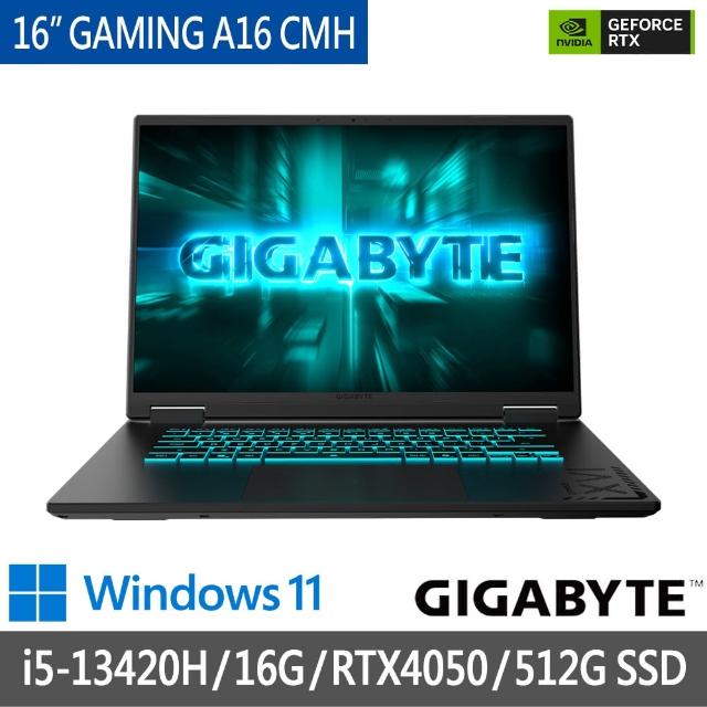 【GIGABYTE 技嘉】16吋 i5 RTX4050 電競筆電(GAMING A16 CMHH2TW893SH/16G/512G SSD/WIN11)