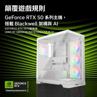 【NVIDIA】GeForce RTX 5070 創始版 XPG 水冷電競電腦(R7 9800X3D/X870/32G D5/1TB M.2)