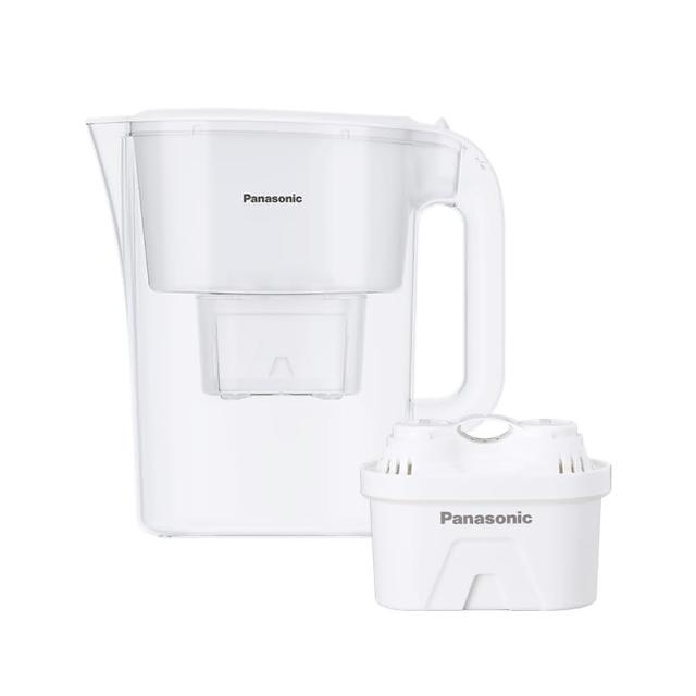 【Panasonic 國際牌】3.5L雙口速淨濾水壺-白 共1壺4芯(TK-CNP55-W)