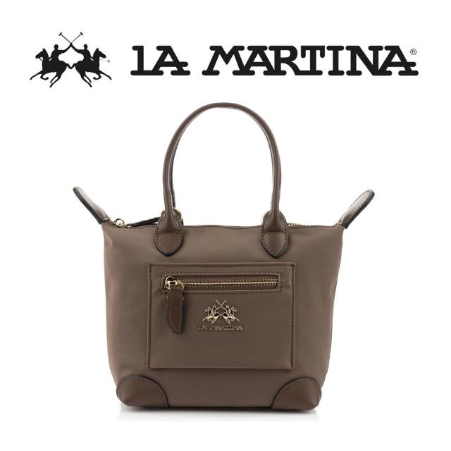 【LA MARTINA】義大利原裝進口 頂級尼龍托特包肩背包 1316T(咖啡色)