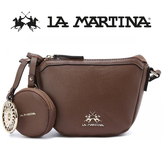 【LA MARTINA】義大利原裝進口 頂級皮革肩背包 1294T(咖啡色)