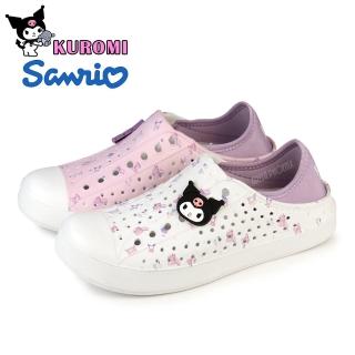 【HELLO KITTY】KUROMI 酷洛米 洞洞鞋 穆勒鞋 半拖鞋 雨鞋 防水鞋 懶人鞋 輕量(紫色、白色)