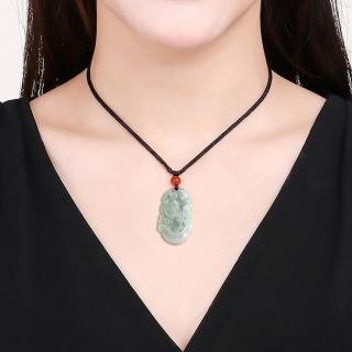 【MoonDy】翡翠 飾品 吊墜 玉石項鍊 招財納福 保平安 翡翠項鍊 十二生肖 情侶項鍊 男女同款 小