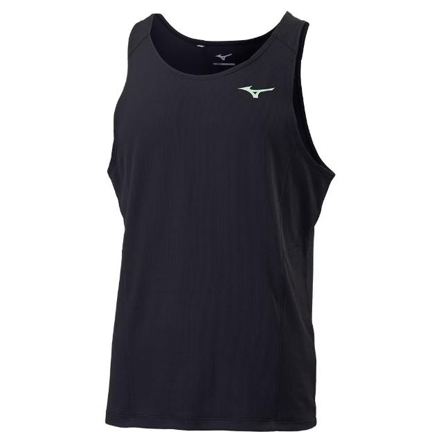 【MIZUNO 美津濃】背心 男 運動 路跑 速乾 黑 J2TAC00109