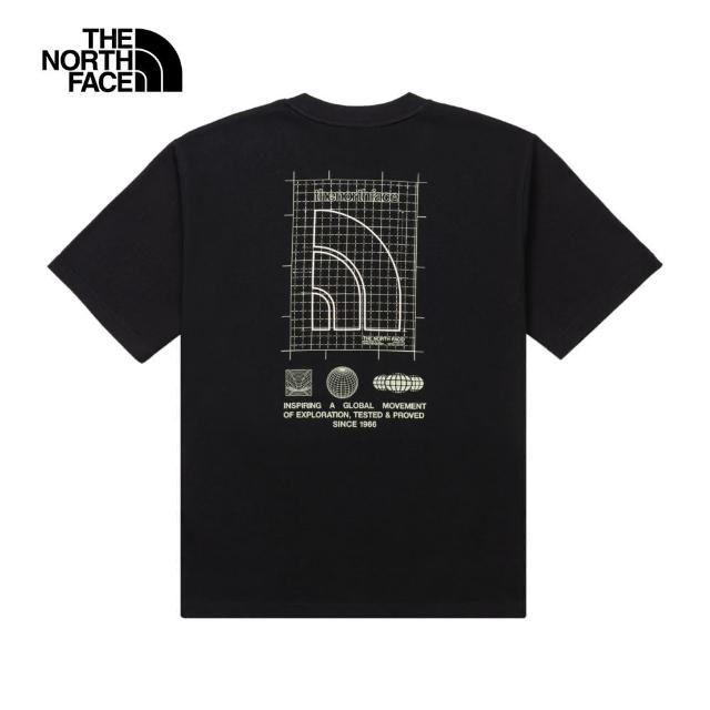 【The North Face 官方旗艦】北面UE男款黑色純棉大尺寸印花舒適短袖T恤｜8BU2JK3