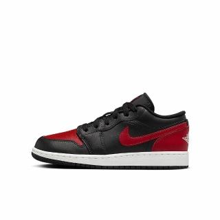 【NIKE 耐吉】AIR JORDAN 1 LOW GS 女鞋 大童 休閒鞋 運動鞋 AJ1 喬丹 黑紅(553560067)