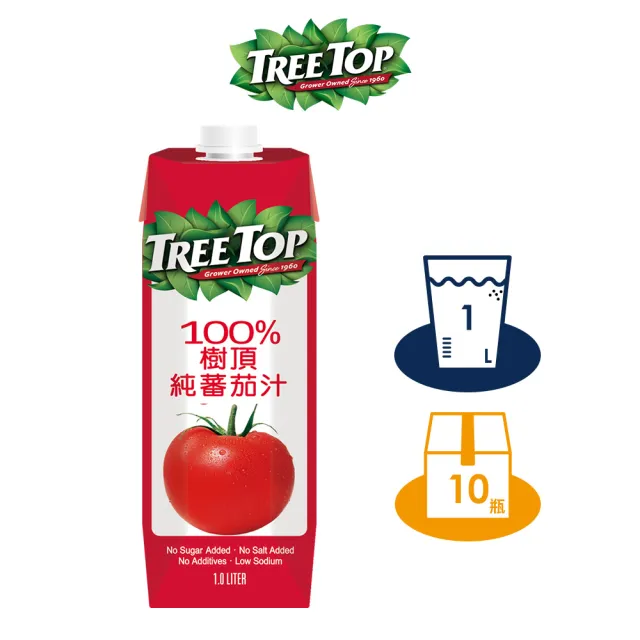 【Tree Top 樹頂】100%純蕃茄汁 1Lx1箱(共10入)
