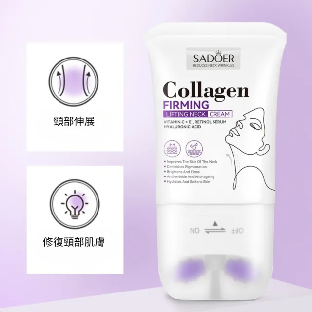 SADOER 膠原蛋白Collagen滾輪美頸霜 110ml(補水 緊致 提亮 修復)
