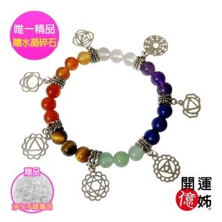 【A1 寶石】七脈輪紫水晶白水晶手鍊-增強財運開智慧-同鈦晶金草莓能量招財開運防小人