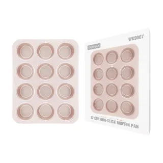 【Chefmade 學廚】金色大平底12連杯不粘瑪芬模(WK9067瑪芬杯子蛋糕模)