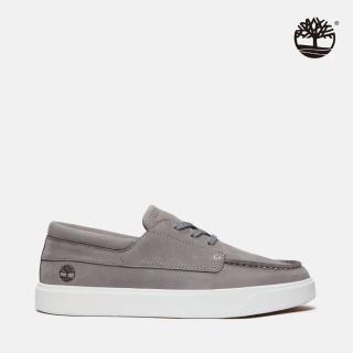 【Timberland 官方旗艦】男款灰色低筒皮革休閒鞋(A6C92EL8)