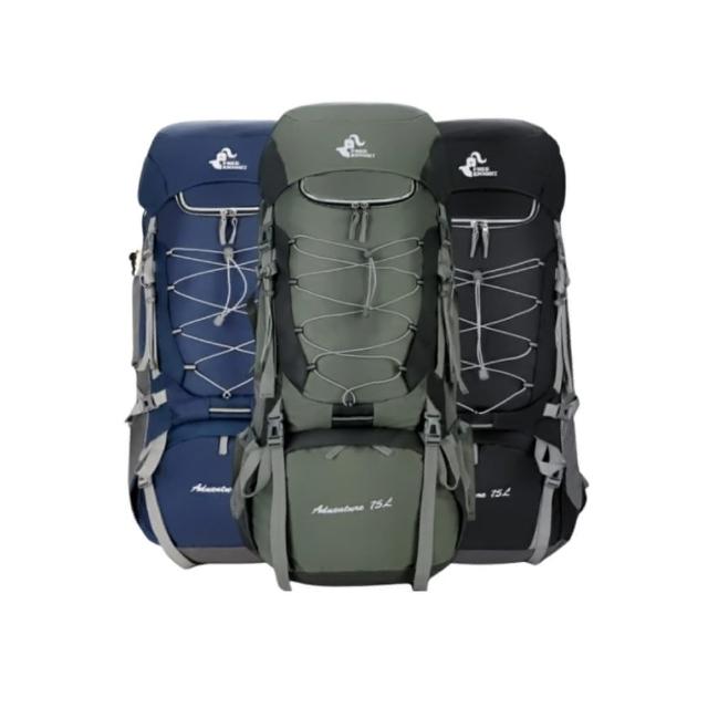 【May Shop】超大容量防水雙肩包 75L登山包 徒步旅行包贈防雨罩(附防雨罩)