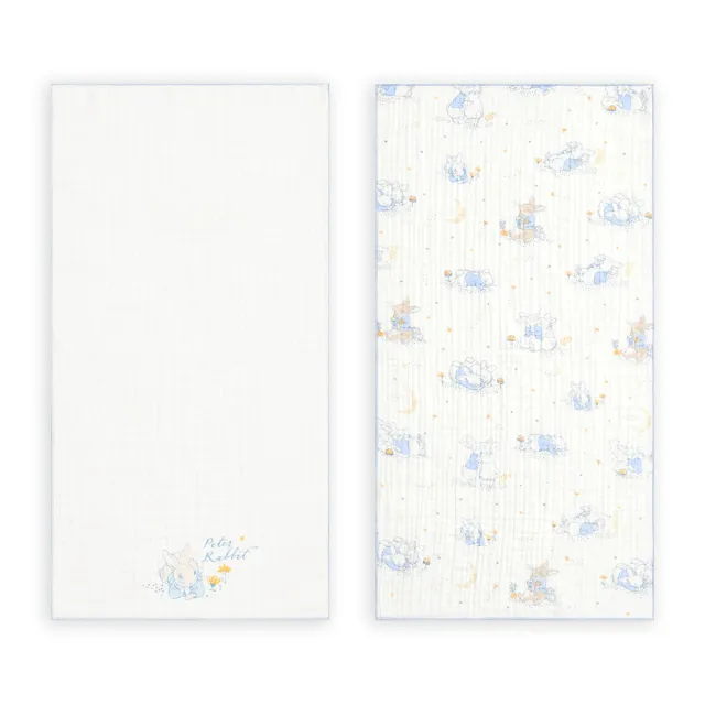 【奇哥】比得兔天絲三層紗布澡巾2入 30×60cm(沐浴巾 拍嗝巾 紗布巾 口水巾)