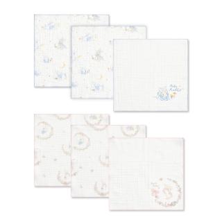 【奇哥】比得兔天絲三層紗布方巾3入 30×30cm(紗布巾 方巾 口水巾 餵奶巾 洗臉巾 拍嗝巾)